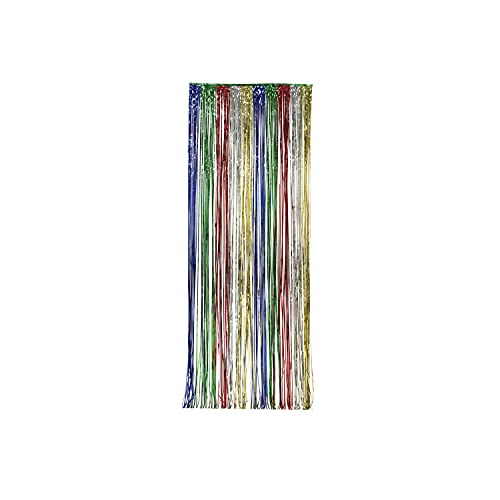 Creative Converting - 141010 Creative Converting Foil Fringe Door Curtain, 3' x 8', Multicolored - Image 1