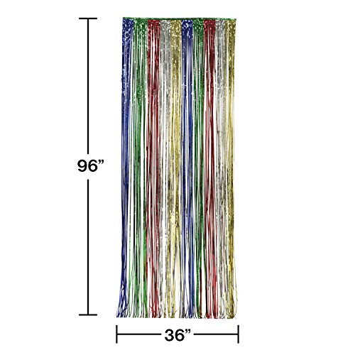 Creative Converting - 141010 Creative Converting Foil Fringe Door Curtain, 3' x 8', Multicolored - Image 2