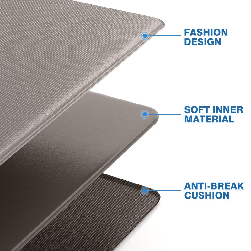 StepRite Kitchen Mats, 2PCS Kitchen Rugs, Cushioned Anti Fatigue Kitchen Mats for Floor, Non-Slip Standing Desk Mat, Waterproof Kitchen Rug Set for Kitchen, Floor, Office, 17.3"x30"+17.3"x47", Khaki - Image 5
