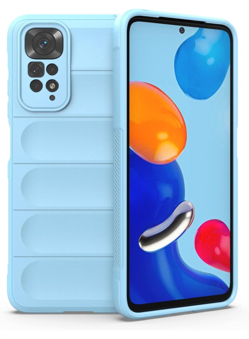 Premium Protection Back Silicone Case Compatible with Xiaomi Redmi Note 11/Note 11S Magic Shield Shockproof Case with Camera Protection (Baby blue) - Image 2