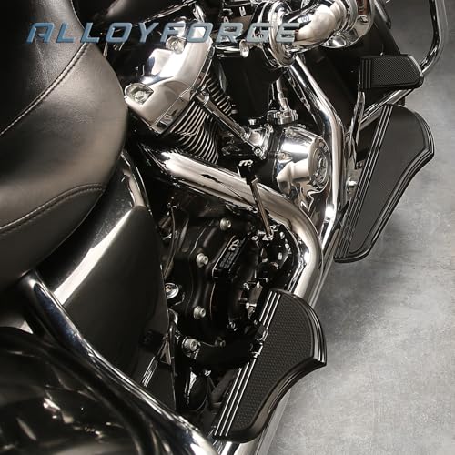 ALLOYFORGE Defiance floorboards Crafted for Harley Touring Models FLT FLHT FLHRS FLHXS Heel Toe Shift Levers and Black Foot Boards All Black - Image 3