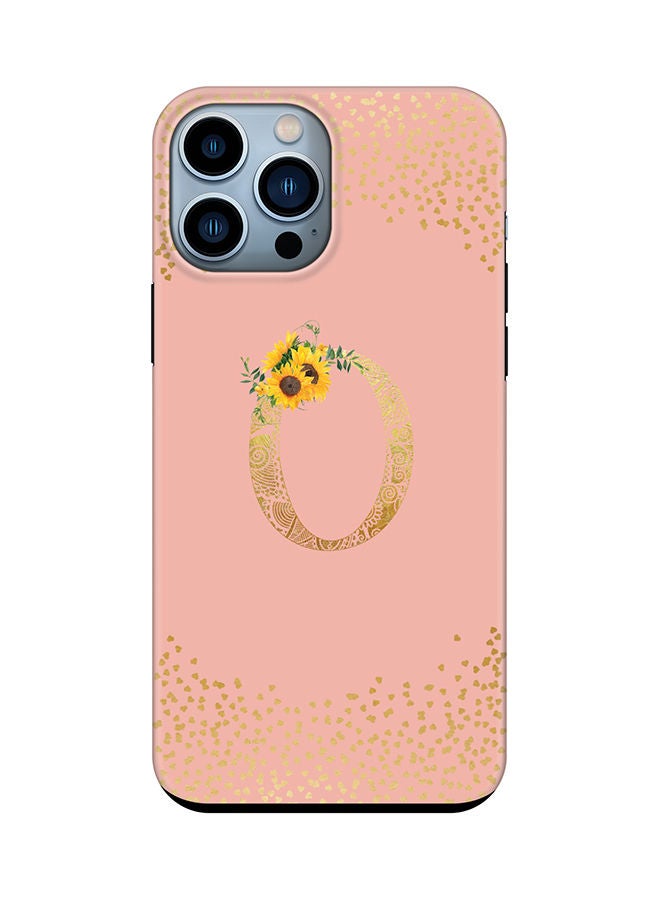 Stylizedd Monogram Tough Cover for Apple iPhone 13 Pro Max Case Custom Initials Letter Floral Mandala Pattern Tough Pro Dual Layer hybrid PC inner TPU protection Alphabet- O (Rose Pink) - Image 1