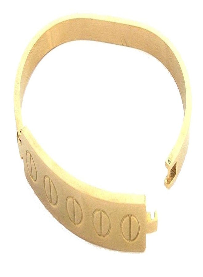ZIVOM® Italian Solid Slim Stainless Steel Gold Plated Openable Oval Kada - Image 3