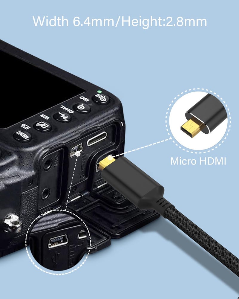 KOMGILK 4K Micro HDMI to Type C Cable 6FT, High Speed 18Gbps 4K@60Hz/2K@120Hz, Uni-Directional Micro HDMI to USB C Cord Support Raspberry Pi 4, Odin Lite, Camera, Video Capture Card, Laptop - Image 4