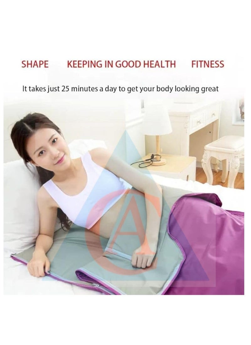 CA CHOUDHARY ACUPRESSURE CA Heat Sauna Blanket Portable Personal Sauna Far Infrared FIR for Relaxation at Home Sauna Heating Blanket Slimming Anti Aging Hine Infrared Sauna Blanket  - Image 3
