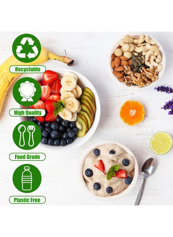 Tiaiidi 200 PACK Paper Bowls,8 oz Compostable Disposable Bagasse Bowls,Heavy-Duty Biodegradable Paper Bowls,Eco-Friendly Sugarcane Fibers Bowls for Salad,Cereals,Snacks,Dessert,Candy - Image 5