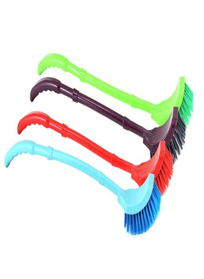 Red Champion One Side Flexible Toilet Brush in Hockey Design for Western and Indian Toilet Cleaning, Multi Colour, Large, Pack of 4 - Image 1