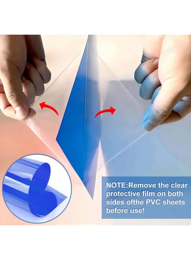 أوراق سيلوفان ملونة شفافة من PVC مقاس A4، عبوة من 10 أوراق بألوان متنوعة للحرف اليدوية DIY - Image 2
