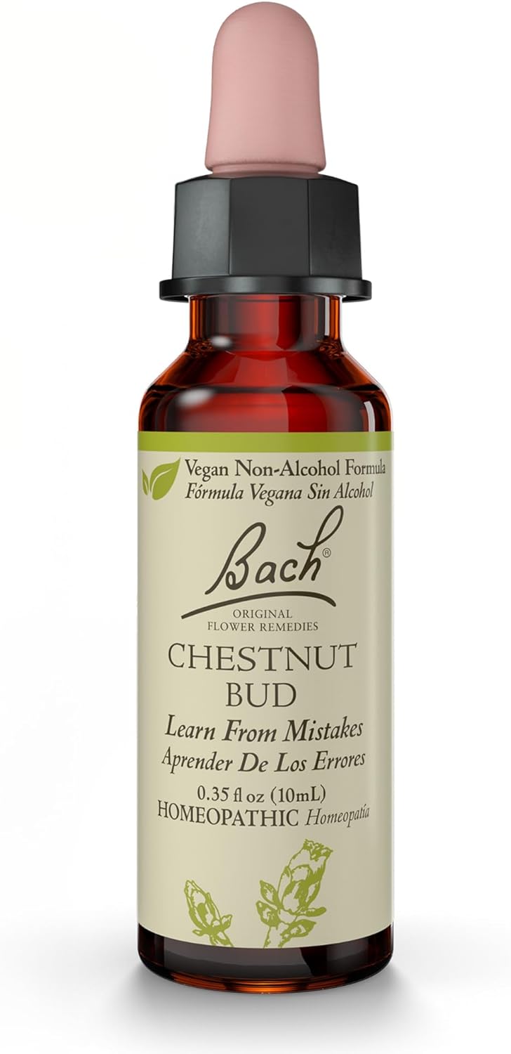 Bach Bach Original Flower Remedies, Chestnut Bud (Non-Alcohol Formula) - Learn from Mistakes - Natural Homeopathic Flower Essence for Emotional Balance - Vegan, Gluten Free, Sugar Free - 10mL Dropper 