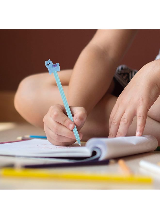 erorex Adorable Cartoon Animal Gel Pens Sheep Alpaca Llama Rollerball Pens For School And Office 0.38Mm Black Ink 4Pcs Colorful Stationery Gift - Image 3