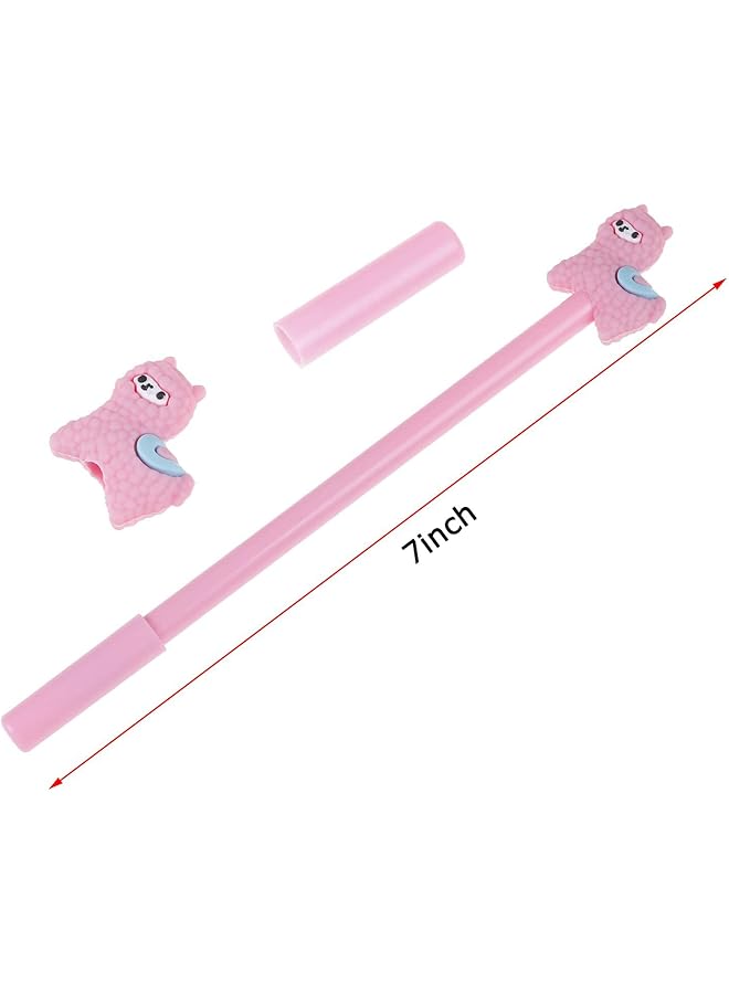 erorex Adorable Cartoon Animal Gel Pens Sheep Alpaca Llama Rollerball Pens For School And Office 0.38Mm Black Ink 4Pcs Colorful Stationery Gift - Image 5