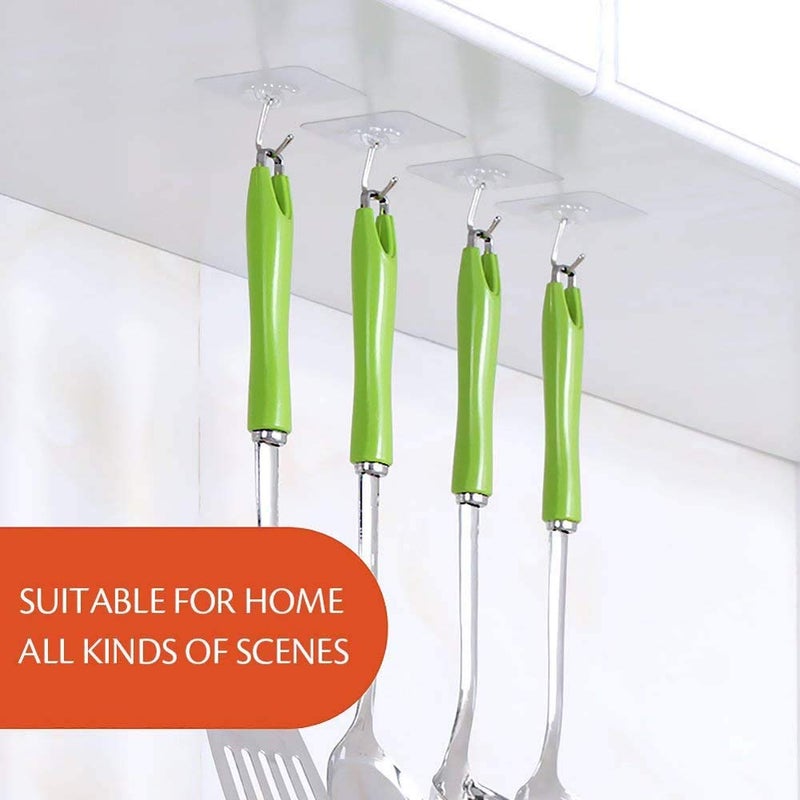 AKRIZA Wall Hooks Transparent Seamless Hooks, Waterproof and Oil Proof, Bathroom Kitchen Heavy Duty Self Adhesive Hooks for Towel Loofah Bathrobe Coats Ceiling Hanger (10 PCS) - Image 5