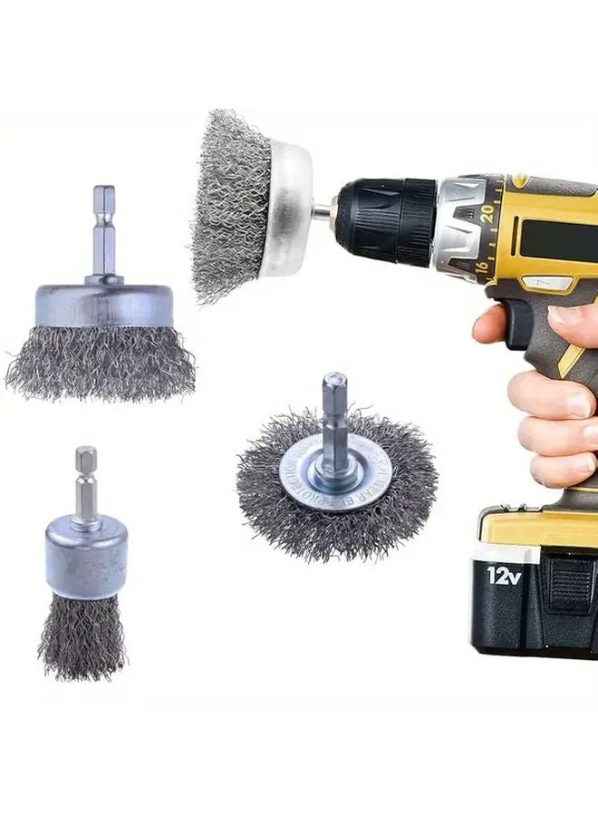 3pcs Heavy Duty Carbon Steel Grinding Polishing Kit Wire Brush Wheel Disc - Image 2