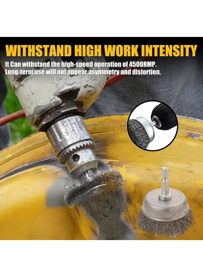 3pcs Heavy Duty Carbon Steel Grinding Polishing Kit Wire Brush Wheel Disc - Image 5