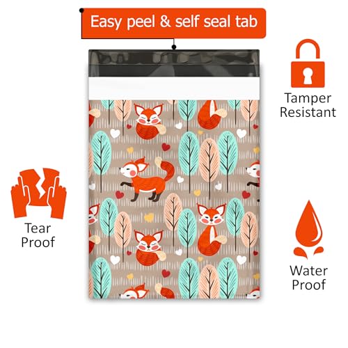 Pro Supply Global 10x13 (100) Fox Designer Poly Mailers Shipping Envelopes Premium Printed Bag - Image 2