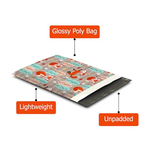 Pro Supply Global 10x13 (100) Fox Designer Poly Mailers Shipping Envelopes Premium Printed Bag - Image 3
