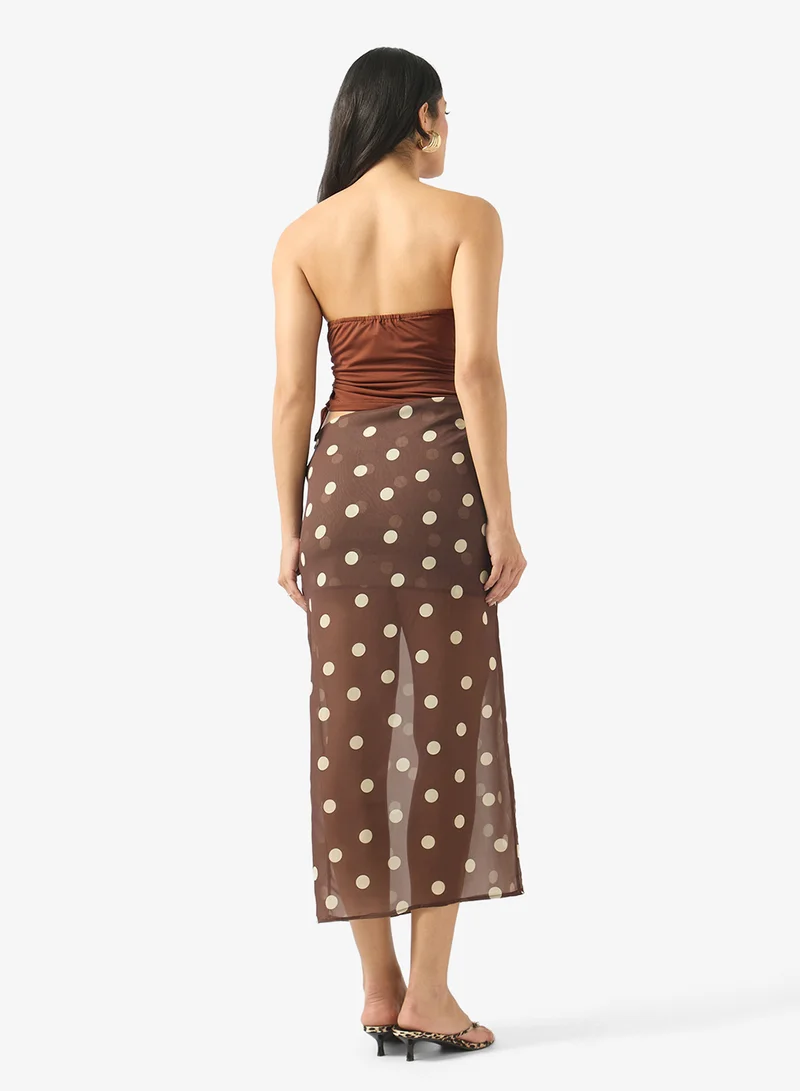 سولايرا Bandeau Top With Sheer Skirt Set