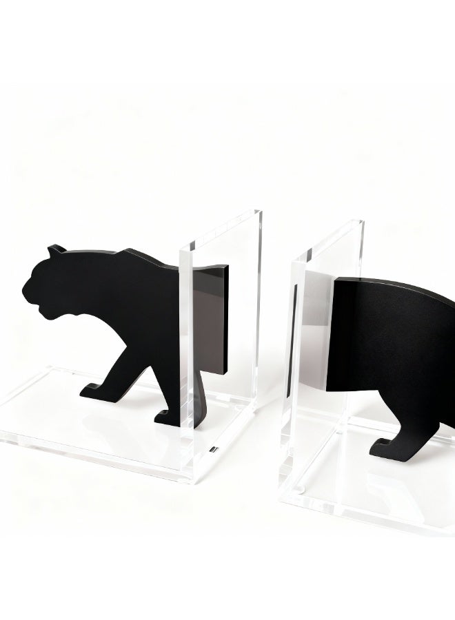 Panther Design Decorative Bookend Stand – Modern Acrylic Book Holder