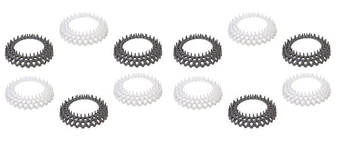 VANITY SINK DRAIN SAVERS SECURE FIT HAIR CATCHERS PREVENT CLOGS IN BATHROOM DISPOSABLE 37INCH GRAY AND WHITE 12 PACK