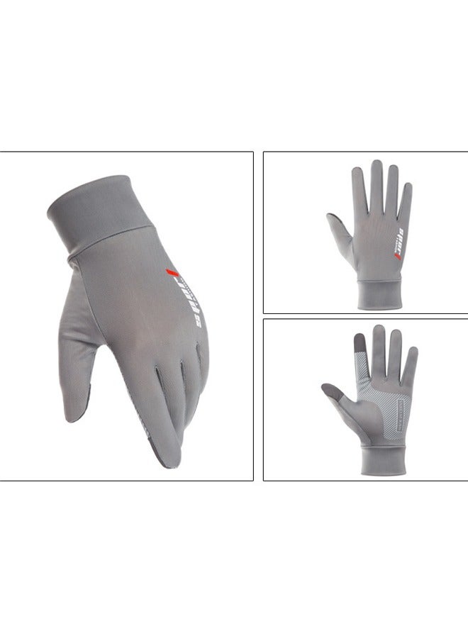 Ice Silk Non-Slip Gloves Breathable Outdoor Sports Driving Riding Touch Screen Gloves Thin Anti-UV Protection - Image 1