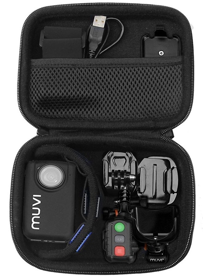 CaseSack Case for Body camera, action camera like MIUFLY 1296, Veho VCC003, VCC005 MUVI HD10, HDPRO, PNZEO F5, BOBLOV M5/ M7, Pyle PPBCM9, R-Tech HD Night Version camera, SD card Pockets  - Image 3