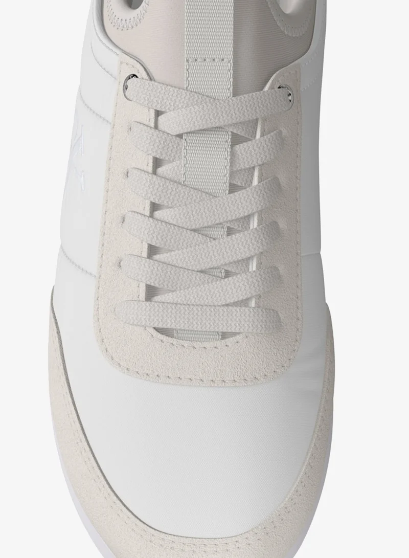 Calvin Klein Bright White/Light Grey/Marshmallow Retro Mono-Sock Fit Sneakers for Men | Best Price UAE