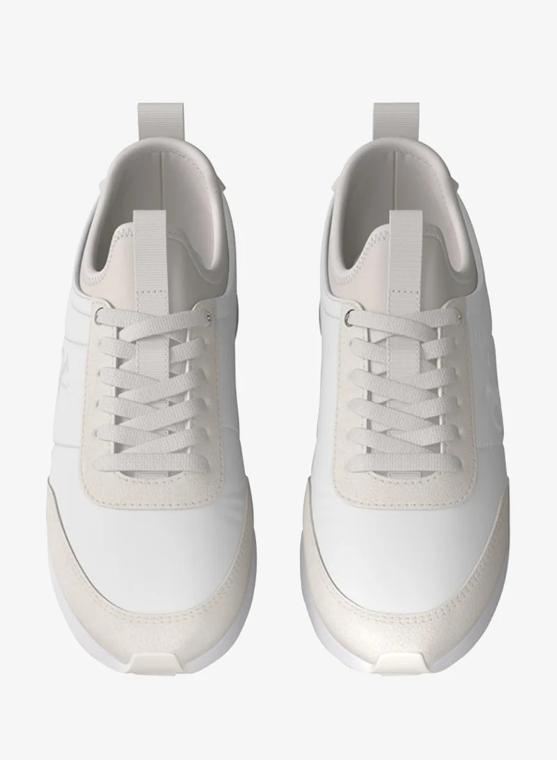 Calvin Klein Bright White/Light Grey/Marshmallow Retro Mono-Sock Fit Sneakers for Men | Best Price UAE