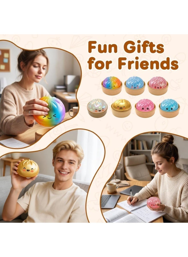 Altheqa 1pc Random Dumpling Squishy,Glitter Dumplings Mystery Box,Colorful Dumplings Stress Balls Fidget,Jumbo Squishy Toy,Suitable for Adult use in Offices and Homes - Image 5