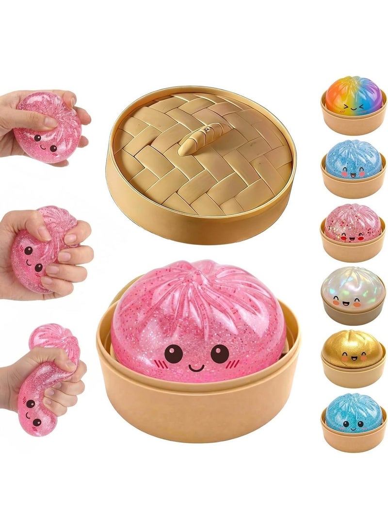 Altheqa 1pc Random Dumpling Squishy,Glitter Dumplings Mystery Box,Colorful Dumplings Stress Balls Fidget,Jumbo Squishy Toy,Suitable for Adult use in Offices and Homes - Image 1