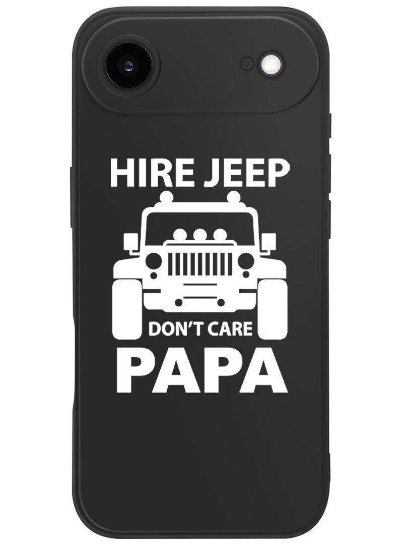 Theodor Protective Slim Fit Case Liquid Silicone Cover with Full Body Protection Anti-Scratch Shockproof Case For Apple iPhone 17 Air (Black) Hire jeep dont care papa - White - Image 1