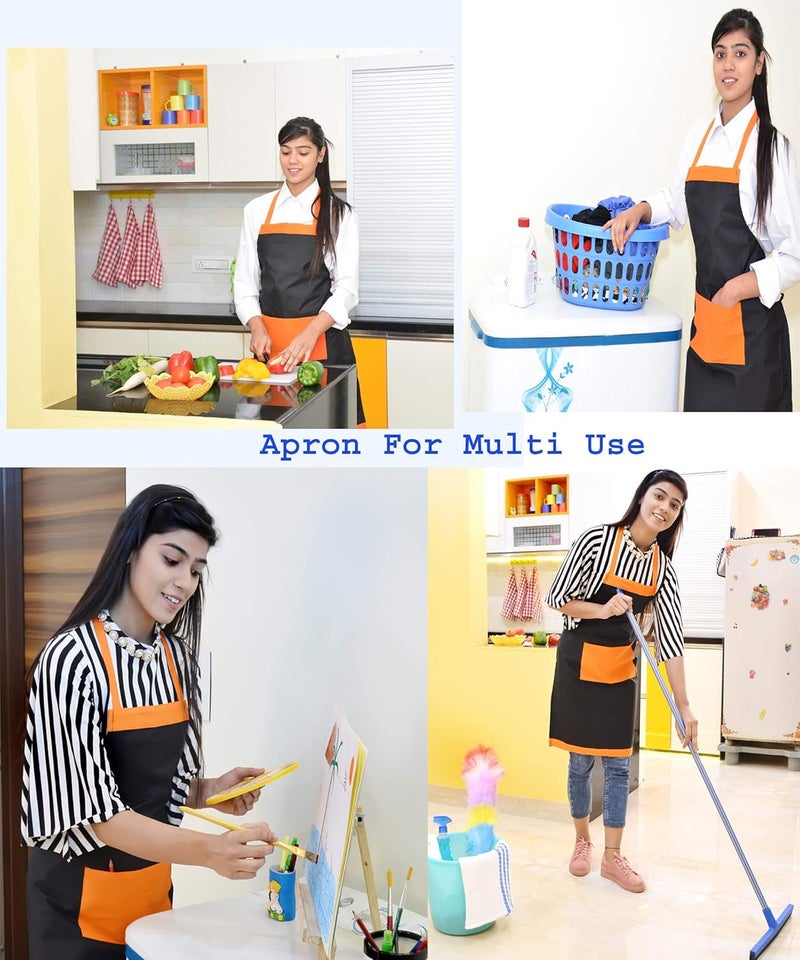 Switchon Polyester waterproof Cooking Kitchen Apron comboblack and blueProudly Made in India - Image 5