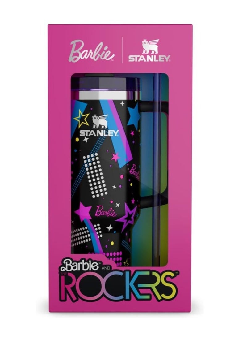 Stanley Barbie™ x Stanley ’80s Rockers Quencher 40oz Tumbler – Limited Edition Retro-Inspired Stainless Steel Insulated Travel Mug with Leak-Resistant Lid, Reusable Straw & Handle, BPA-Free, Collector’s Packaging, Keeps Drinks Hot or Cold All Day - Image 3
