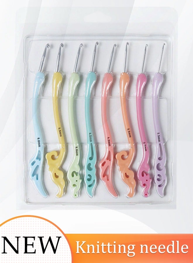 8pcs Crochet Hooks Kit Woolen Crochet Needle Ergonomic Soft Grip Crochet Hook with Case Knitting and Crochet Supplies for Beginners，DIY Knitting Kit for Knitting Sweaters, Scarves and Hats - Image 1