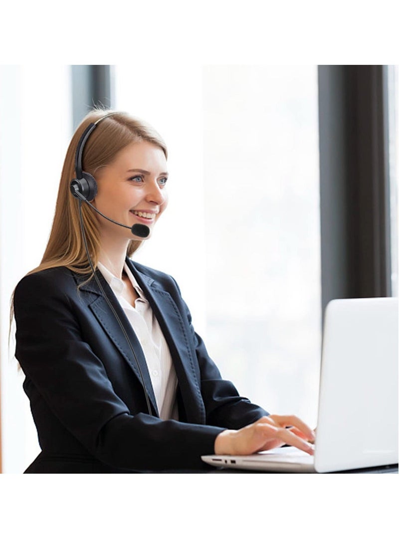 Captaintech Telephone Headsets with Microphone - Noise Cancelling, Corded Office Phone Headsets Compatible with Yealink T27G T29G T40G T41P T41S T42S T46S T48S T53W T55A Avaya 9608 9611 9630 J169 J179 - Image 4