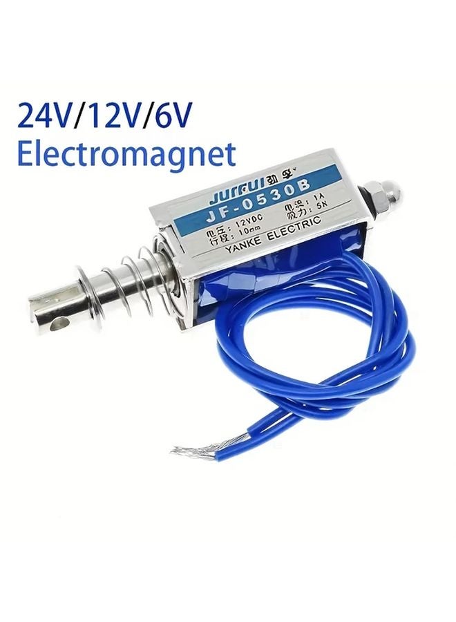 2pcs 12V Linear Solenoid Push Pull 5N Force 10mm Stroke Metal for Industrial Office - Image 2