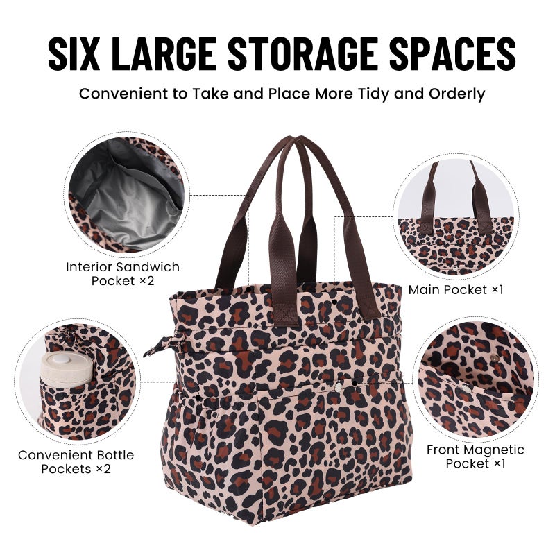 MEXS Lunch Bag for Women Reusable Drawstring Insulated Lunch Box Stain-Resistant Large Cinch Closure Lunch Bags for Work Office - Image 3