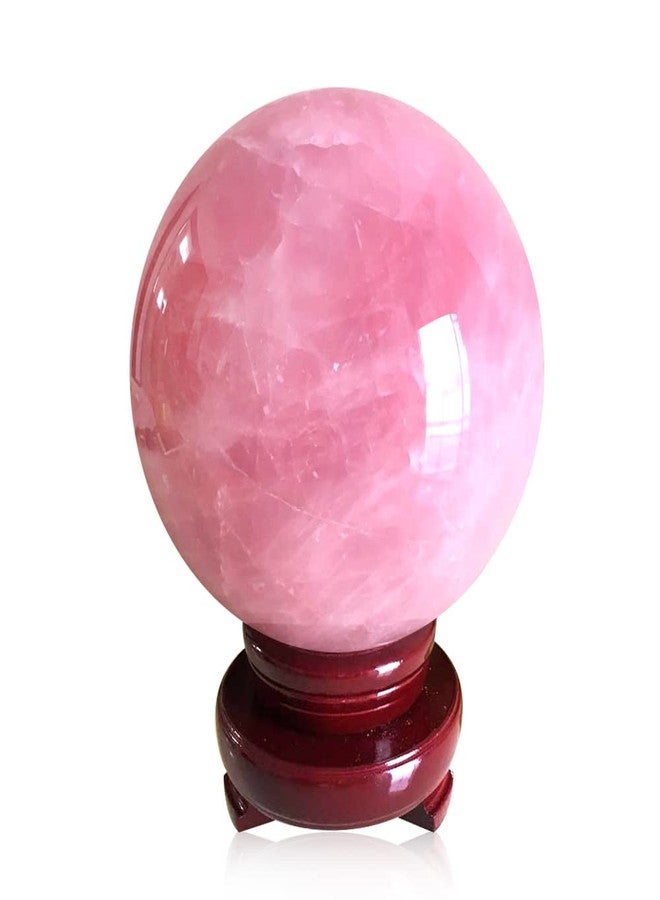 MDYSC 3.54inch Natural Pink Rose Quartz Magic Crystal Healing Ball Ornament Sphere + Base (9cm (3.54inch)) - Image 1