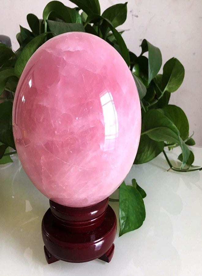 MDYSC 3.54inch Natural Pink Rose Quartz Magic Crystal Healing Ball Ornament Sphere + Base (9cm (3.54inch)) - Image 4