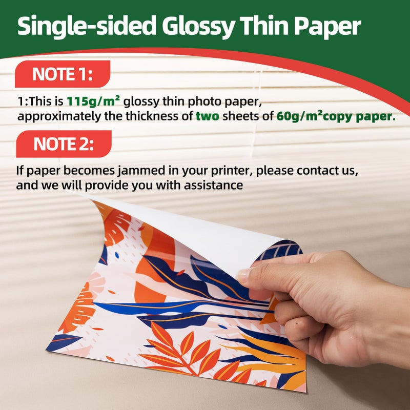 Uinkit 100 sheets 115gsm Photo Paper 30lb Very Thin Flyer Photo Paper Glossy 8.5x11 Single Side Inkjet Paper DIY Chip Bag Glossy Photos Brochure Paper Picture for Inkjet Printer with Dye Ink - Image 3