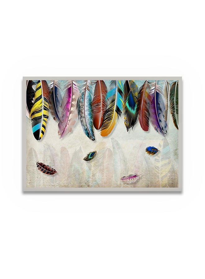 ماركتنا لوحة جدارية قماشية فنية لتزيين الحائط بتصميم تجريدي مع برواز فضي مجوف مقاس 120x80سم قطعة واحدة - Image 2