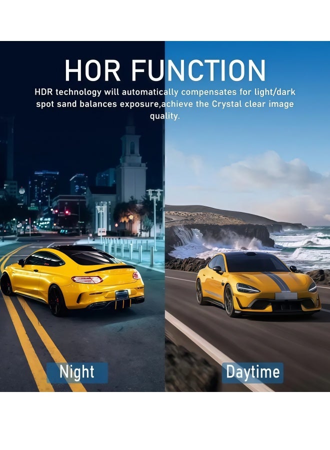 Dual Camera, Car Dash Cam, Front 1080P and Built-in 480P, Car Camera with Infrared Night Vision, Loop Recording, Wide Angle Car DVR Camera with 8.03cm IPS Screen, Dual Lens Car Dashboard Video Camera with 32GB SD Card - Image 2