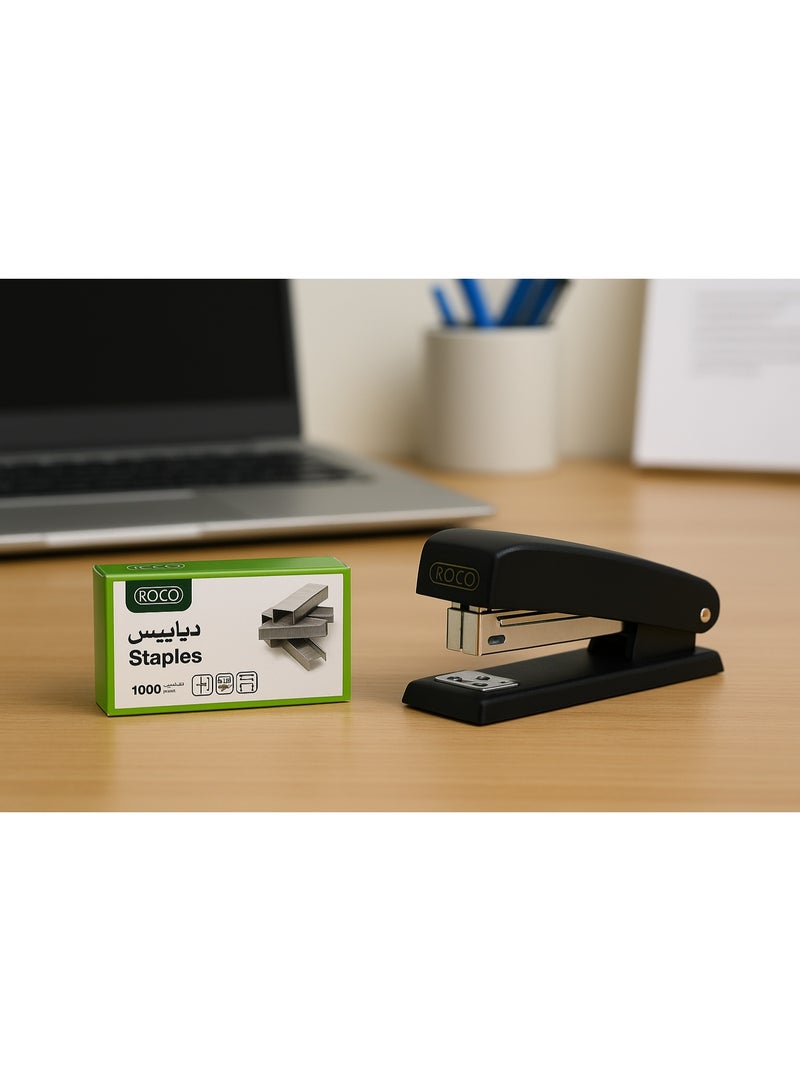 روكو مجموعة دباسة معدنية مع دبابيس من روكو (S-205) – دباسة مكتبية قوية مع 1000 دبوس – متينة وسهلة الاستخدام للمكتب والمدرسة والمنزل - Image 3