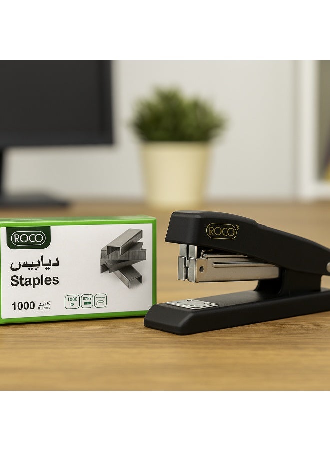 روكو مجموعة دباسة معدنية مع دبابيس من روكو (S-205) – دباسة مكتبية قوية مع 1000 دبوس – متينة وسهلة الاستخدام للمكتب والمدرسة والمنزل - Image 2