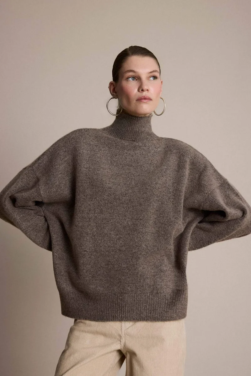 ديفاكتو Oversize Fit Half Turtleneck Knitwear Pullover
