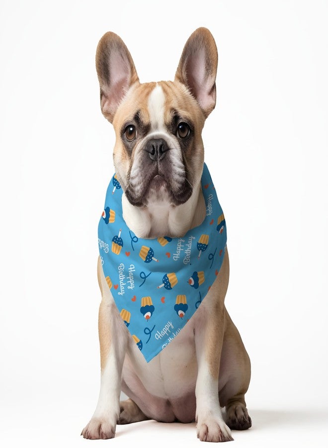 W Brings Happy Birthday Dog Bandana/Scarf with Cakes & Candles | This Stunning Gorgeous Design Dog Bandana Scarf is Perfect Styling Accessory for Dogs One Size Fits All. - Image 2