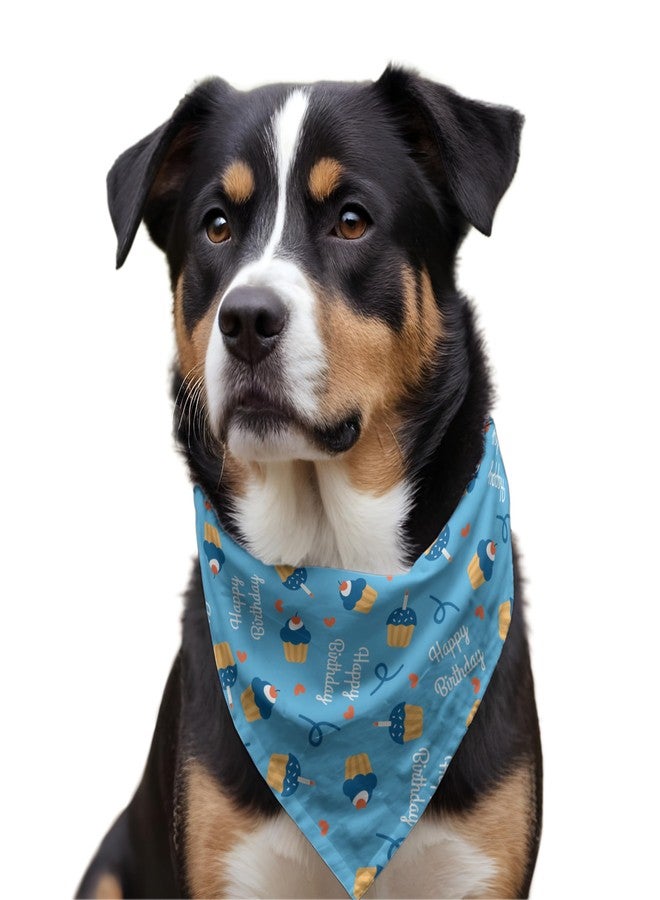 W Brings Happy Birthday Dog Bandana/Scarf with Cakes & Candles | This Stunning Gorgeous Design Dog Bandana Scarf is Perfect Styling Accessory for Dogs One Size Fits All. - Image 1