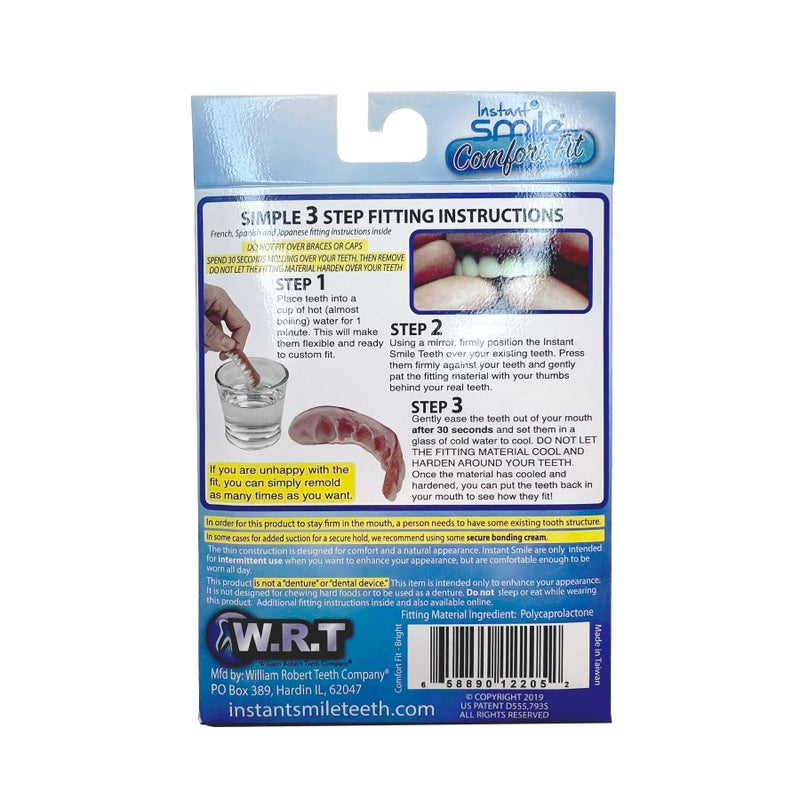 Instant Smile Flex 2pk - Bright White Shade - One Size Fits Most. Fix Your Smile at Home in Minutes! Comfortable Upper Cosmetic Veneer for A Perfect Smile! - Image 5