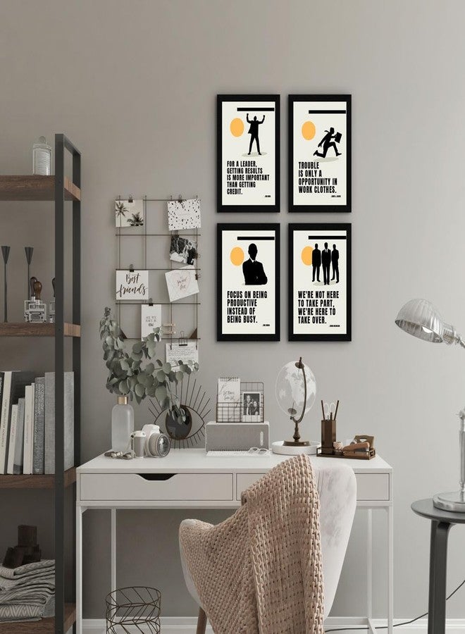 ArtX إطارات جدارية من ArtX Paper Marketing Business Sales، تحمل اقتباسات تحفيزية ملهمة لتزيين المنزل والمكتب وغرفة الدراسة، ملصقات متعددة الألوان بإطارات، مقاس A4، مجموعة من 4 قطع - Image 2