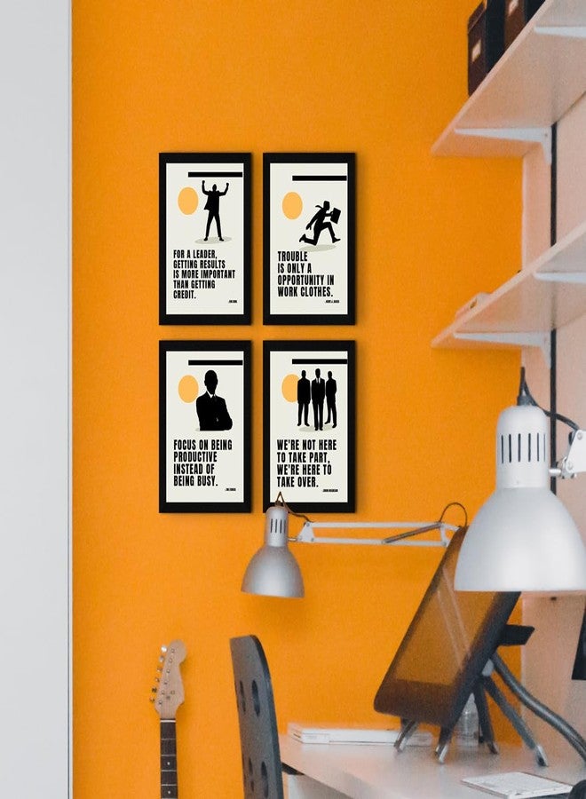 ArtX إطارات جدارية من ArtX Paper Marketing Business Sales، تحمل اقتباسات تحفيزية ملهمة لتزيين المنزل والمكتب وغرفة الدراسة، ملصقات متعددة الألوان بإطارات، مقاس A4، مجموعة من 4 قطع - Image 3