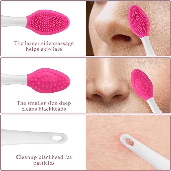 WLLHYF 5 Pcs Lip Scrub Brush DoubleSided Silicone Exfoliating Tool Mini Soft Lip Brush Cleaner for Men Women - Image 4